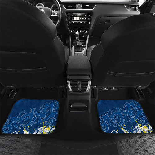 Personalized North Queensland Cowboys Rugby Car Mats Urban Street Graffiti Style - Distressed Splatter Elements