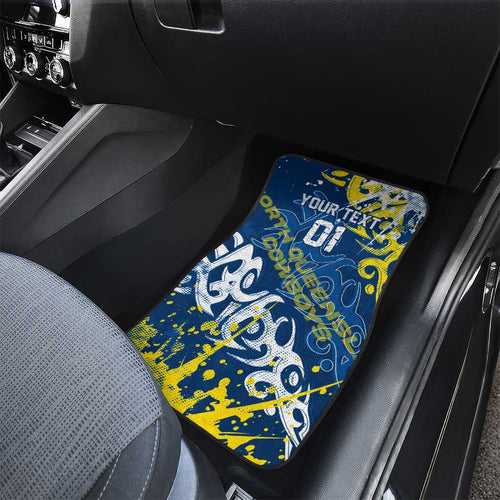 Personalized North Queensland Cowboys Rugby Car Mats Urban Street Graffiti Style - Distressed Splatter Elements