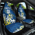 Personalized North Queensland Cowboys Rugby Car Seat Cover Urban Street Graffiti Style - Distressed Splatter Elements