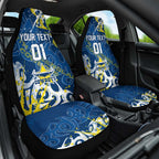 Personalized North Queensland Cowboys Rugby Car Seat Cover Urban Street Graffiti Style - Distressed Splatter Elements