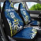 Personalized North Queensland Cowboys Rugby Car Seat Cover Urban Street Graffiti Style - Distressed Splatter Elements