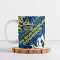 Personalized North Queensland Cowboys Rugby Ceramic Mug Urban Street Graffiti Style - Distressed Splatter Elements