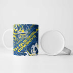 Personalized North Queensland Cowboys Rugby Ceramic Mug Urban Street Graffiti Style - Distressed Splatter Elements