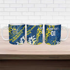 Personalized North Queensland Cowboys Rugby Ceramic Mug Urban Street Graffiti Style - Distressed Splatter Elements
