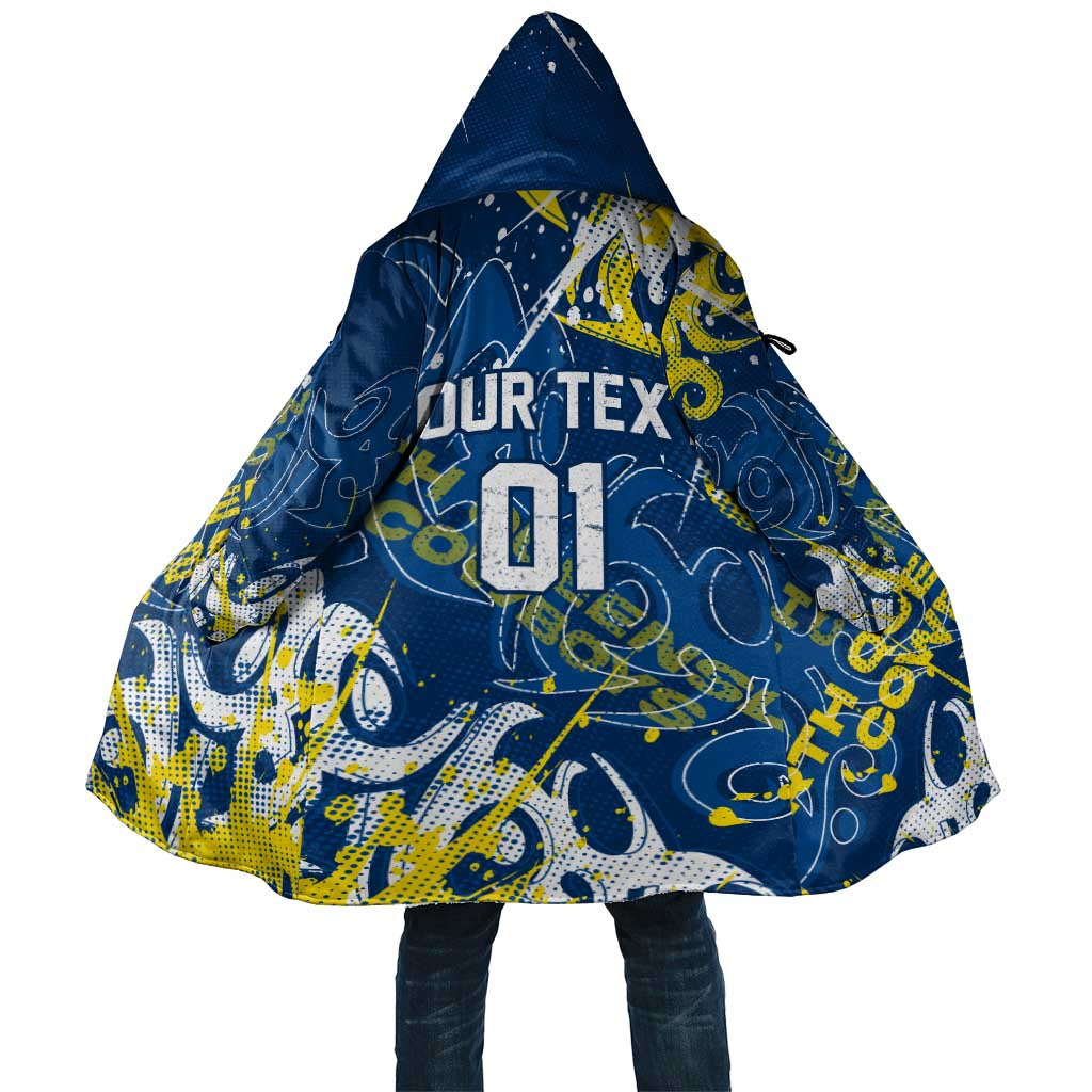 Personalized North Queensland Cowboys Rugby Cloak Urban Street Graffiti Style - Distressed Splatter Elements