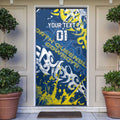 Personalized North Queensland Cowboys Rugby Door Cover Urban Street Graffiti Style - Distressed Splatter Elements