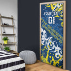 Personalized North Queensland Cowboys Rugby Door Cover Urban Street Graffiti Style - Distressed Splatter Elements