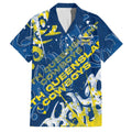 Personalized North Queensland Cowboys Rugby Family Matching Long Sleeve Bodycon Dress and Hawaiian Shirt Urban Street Graffiti Style - Distressed Splatter Elements
