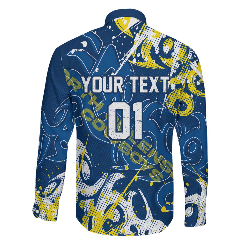 Personalized North Queensland Cowboys Rugby Family Matching Mermaid Dress and Hawaiian Shirt Urban Street Graffiti Style - Distressed Splatter Elements