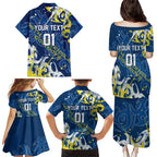Personalized North Queensland Cowboys Rugby Family Matching Puletasi and Hawaiian Shirt Urban Street Graffiti Style - Distressed Splatter Elements