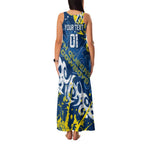 Personalized North Queensland Cowboys Rugby Family Matching Tank Maxi Dress and Hawaiian Shirt Urban Street Graffiti Style - Distressed Splatter Elements