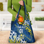 Personalized North Queensland Cowboys Rugby Grocery Bag Urban Street Graffiti Style - Distressed Splatter Elements