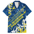 Personalized North Queensland Cowboys Rugby Hawaiian Shirt Urban Street Graffiti Style - Distressed Splatter Elements