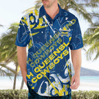Personalized North Queensland Cowboys Rugby Hawaiian Shirt Urban Street Graffiti Style - Distressed Splatter Elements