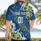 Personalized North Queensland Cowboys Rugby Hawaiian Shirt Urban Street Graffiti Style - Distressed Splatter Elements