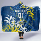 Personalized North Queensland Cowboys Rugby Hooded Blanket Urban Street Graffiti Style - Distressed Splatter Elements