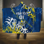 Personalized North Queensland Cowboys Rugby Hooded Blanket Urban Street Graffiti Style - Distressed Splatter Elements