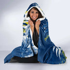 Personalized North Queensland Cowboys Rugby Hooded Blanket Urban Street Graffiti Style - Distressed Splatter Elements