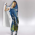 Personalized North Queensland Cowboys Rugby Hooded Blanket Urban Street Graffiti Style - Distressed Splatter Elements