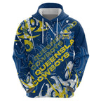 Personalized North Queensland Cowboys Rugby Hoodie Urban Street Graffiti Style - Distressed Splatter Elements