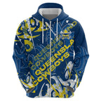 Personalized North Queensland Cowboys Rugby Hoodie Urban Street Graffiti Style - Distressed Splatter Elements