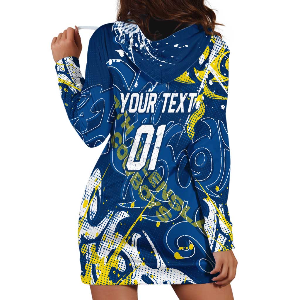 Personalized North Queensland Cowboys Rugby Hoodie Dress Urban Street Graffiti Style - Distressed Splatter Elements