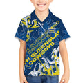 Personalized North Queensland Cowboys Rugby Kid Hawaiian Shirt Urban Street Graffiti Style - Distressed Splatter Elements