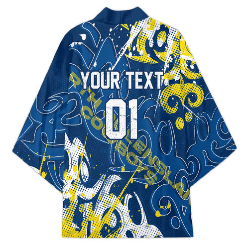 Personalized North Queensland Cowboys Rugby Kimono Urban Street Graffiti Style - Distressed Splatter Elements