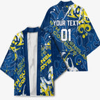 Personalized North Queensland Cowboys Rugby Kimono Urban Street Graffiti Style - Distressed Splatter Elements