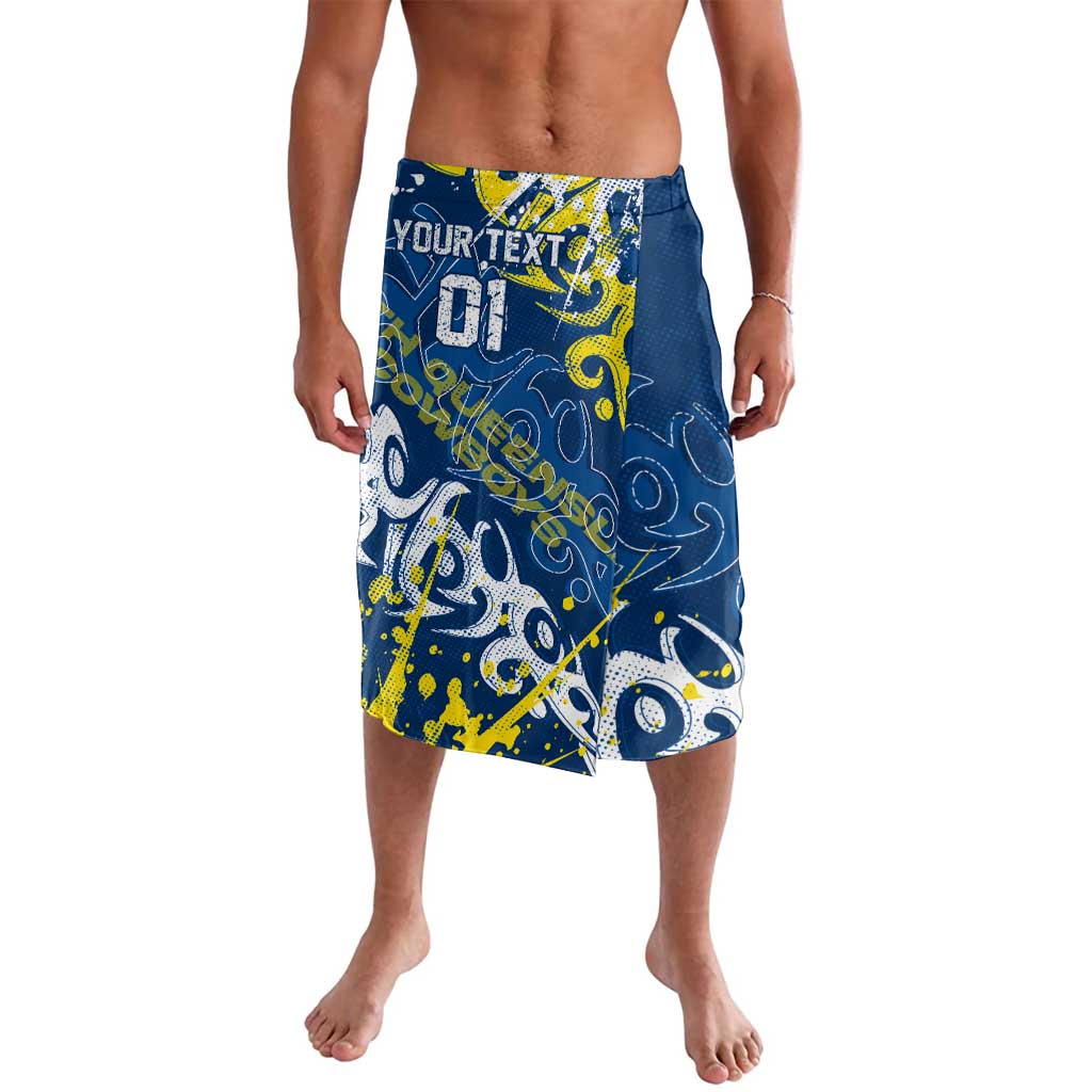 Personalized North Queensland Cowboys Rugby Lavalava Urban Street Graffiti Style - Distressed Splatter Elements