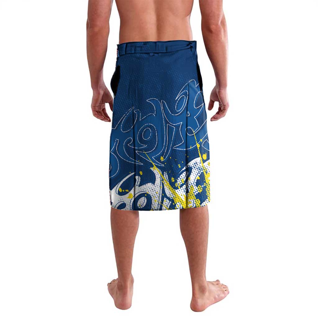 Personalized North Queensland Cowboys Rugby Lavalava Urban Street Graffiti Style - Distressed Splatter Elements
