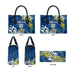 Personalized North Queensland Cowboys Rugby Leather Bag Urban Street Graffiti Style - Distressed Splatter Elements