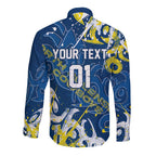 Personalized North Queensland Cowboys Rugby Long Sleeve Button Shirt Urban Street Graffiti Style - Distressed Splatter Elements