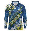 Personalized North Queensland Cowboys Rugby Long Sleeve Polo Shirt Urban Street Graffiti Style - Distressed Splatter Elements