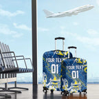 Personalized North Queensland Cowboys Rugby Luggage Cover Urban Street Graffiti Style - Distressed Splatter Elements