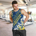 Personalized North Queensland Cowboys Rugby Men Tank Top Urban Street Graffiti Style - Distressed Splatter Elements