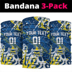 Personalized North Queensland Cowboys Rugby Neck Gaiter Urban Street Graffiti Style - Distressed Splatter Elements