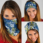 Personalized North Queensland Cowboys Rugby Neck Gaiter Urban Street Graffiti Style - Distressed Splatter Elements
