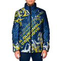 Personalized North Queensland Cowboys Rugby Padded Jacket Urban Street Graffiti Style - Distressed Splatter Elements