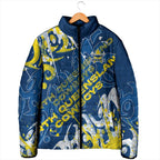 Personalized North Queensland Cowboys Rugby Padded Jacket Urban Street Graffiti Style - Distressed Splatter Elements