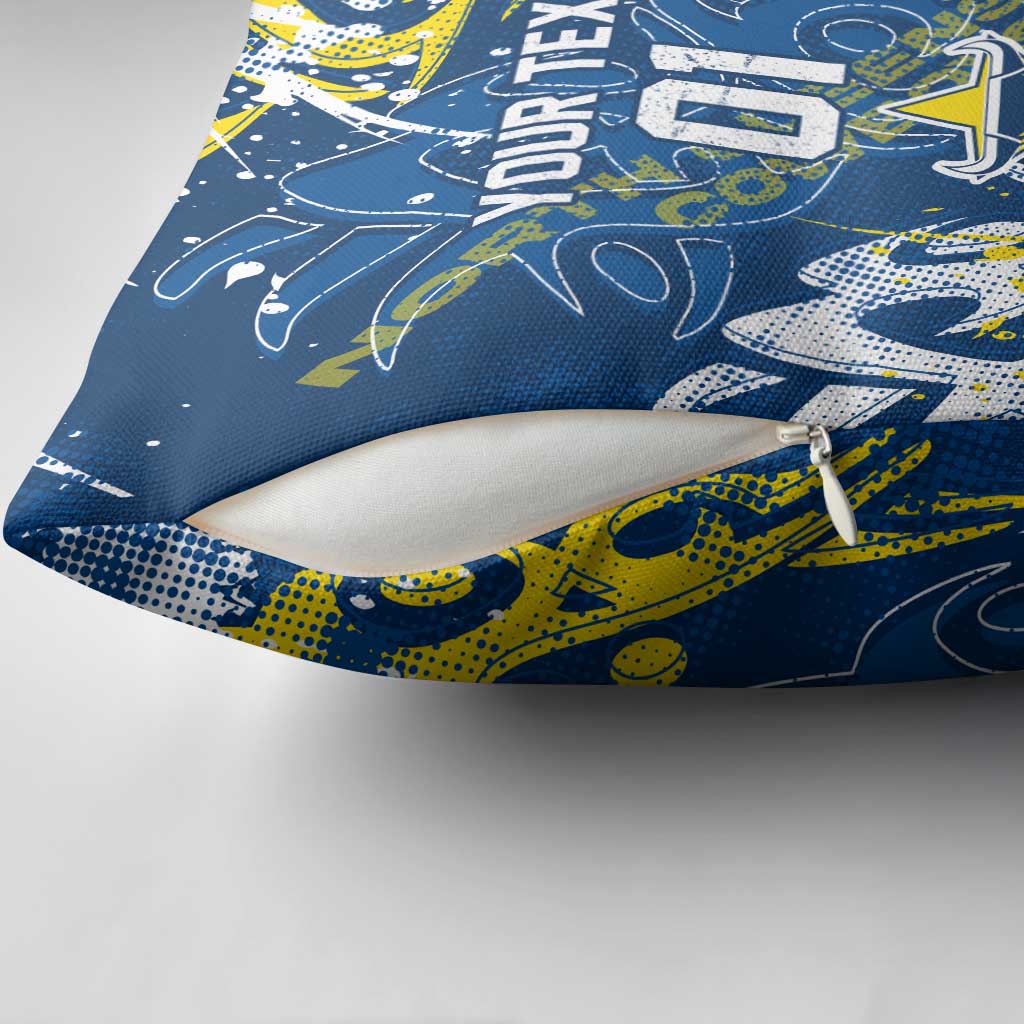 Personalized North Queensland Cowboys Rugby Pillow Cover Urban Street Graffiti Style - Distressed Splatter Elements