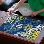 Personalized North Queensland Cowboys Rugby Puzzle Urban Street Graffiti Style - Distressed Splatter Elements