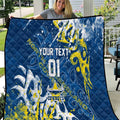 Personalized North Queensland Cowboys Rugby Quilt Urban Street Graffiti Style - Distressed Splatter Elements