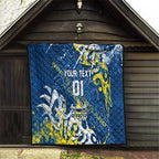 Personalized North Queensland Cowboys Rugby Quilt Urban Street Graffiti Style - Distressed Splatter Elements