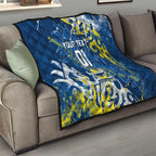 Personalized North Queensland Cowboys Rugby Quilt Urban Street Graffiti Style - Distressed Splatter Elements