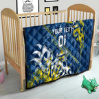 Personalized North Queensland Cowboys Rugby Quilt Urban Street Graffiti Style - Distressed Splatter Elements