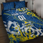 Personalized North Queensland Cowboys Rugby Quilt Bed Set Urban Street Graffiti Style - Distressed Splatter Elements