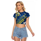 Personalized North Queensland Cowboys Rugby Raglan Cropped T Shirt Urban Street Graffiti Style - Distressed Splatter Elements