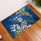 Personalized North Queensland Cowboys Rugby Rubber Doormat Urban Street Graffiti Style - Distressed Splatter Elements