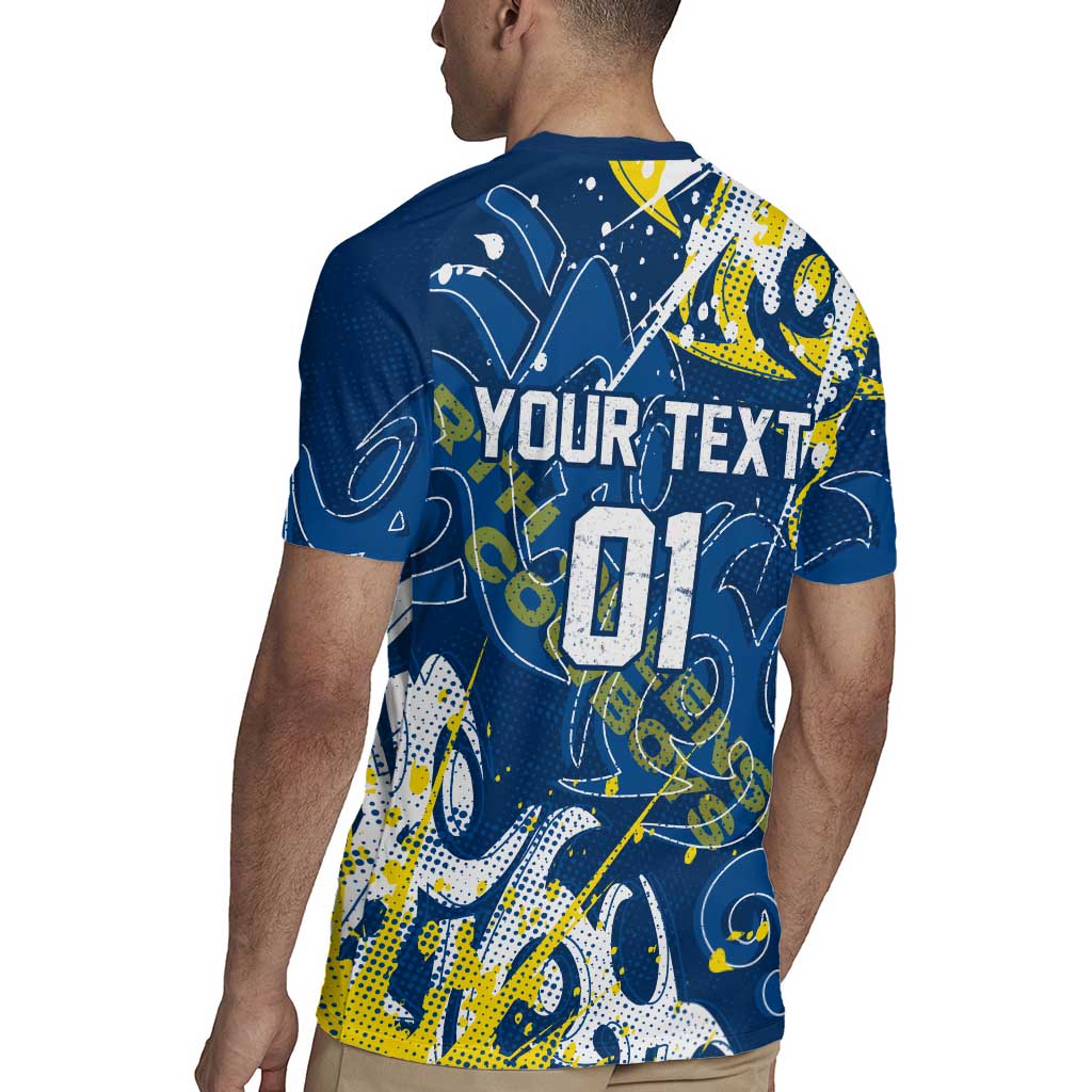 Personalized North Queensland Cowboys Rugby Rugby Jersey Urban Street Graffiti Style - Distressed Splatter Elements